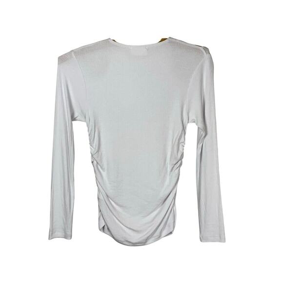 LNA White Ribbed Knit Cut Out Long Sleeve Top XS NWT Minimalist Slim Fit - Picture 3 of 7